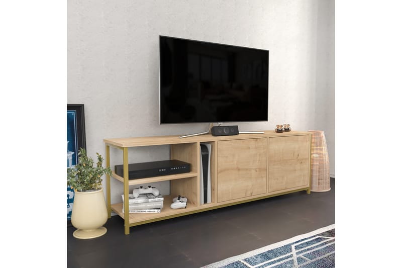 Tv-bänk Zakkum 160x50,8 cm - Brun - Möbler - TV- & Mediamöbler - TV bänk & mediabänk