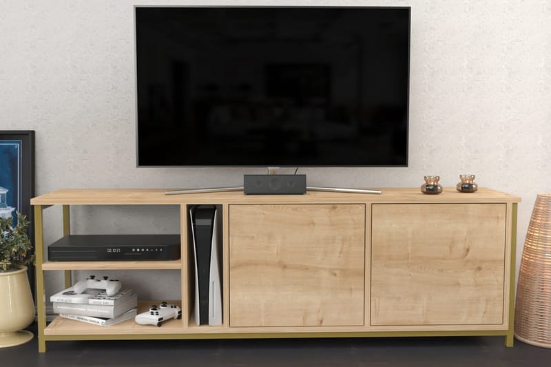 Tv-bänk Zakkum 160x50,8 cm - Brun - Möbler - TV- & Mediamöbler - TV bänk & mediabänk