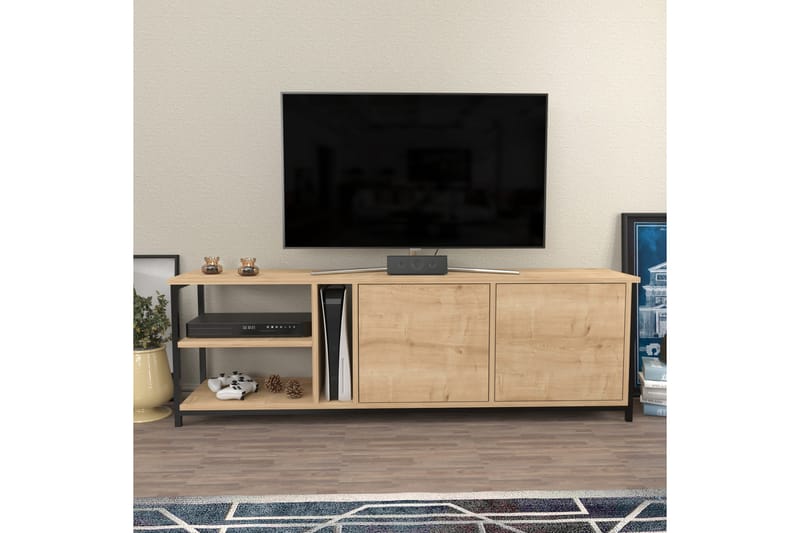 Tv-bänk Zakkum 160x50,8 cm - Svart - TV bänk & mediabänk