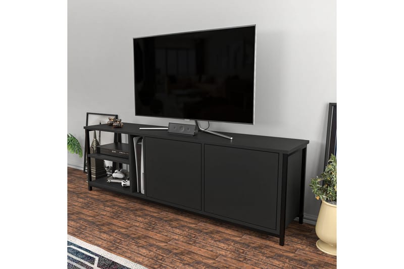 Tv-bänk Zakkum 160x50,8 cm - Svart - Möbler - TV- & Mediamöbler - TV bänk & mediabänk