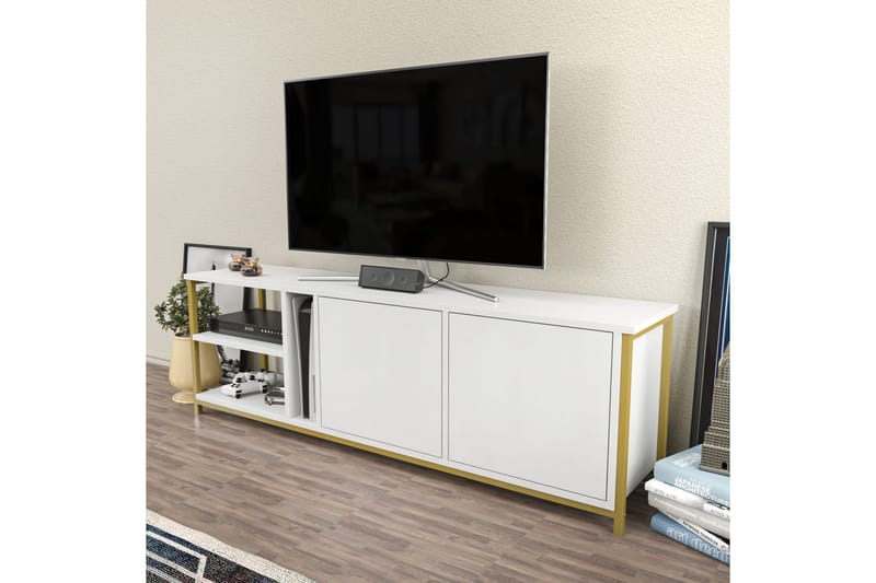 Tv-bänk Zakkum 160x50,8 cm - Vit - TV bänk & mediabänk