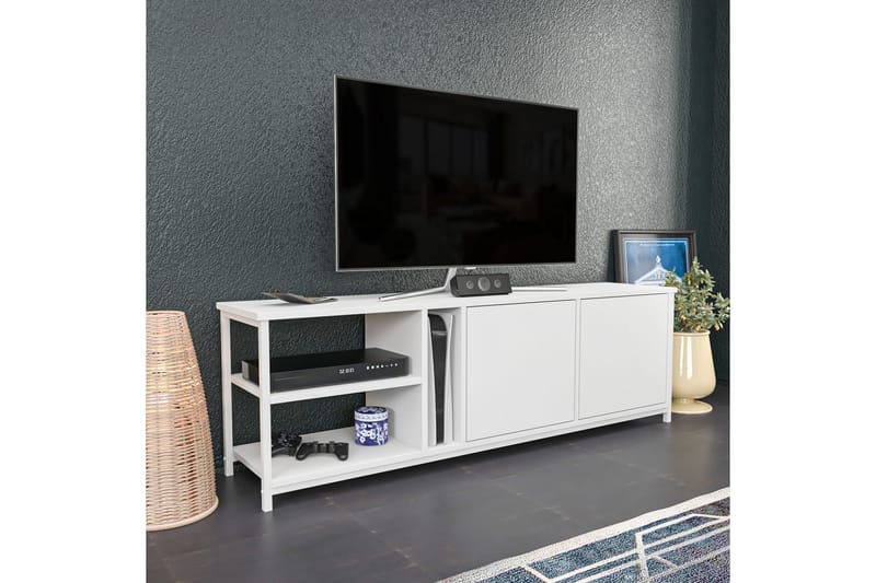 Tv-bänk Zakkum 160x50,8 cm - Vit - TV bänk & mediabänk
