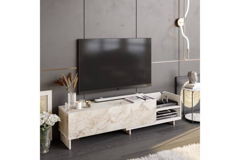 Tv-b�änk Zakkum 165x41 cm - Vit - Möbler - TV- & Mediamöbler - TV bänk & mediabänk