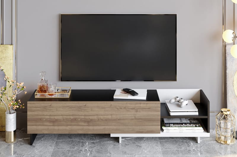Tv-bänk Zakkum 165x41 cm - Vit - Möbler - TV- & Mediamöbler - TV bänk & mediabänk