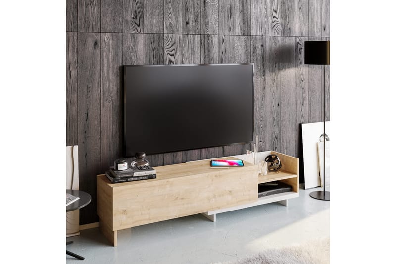 Tv-bänk Zakkum 165x41 cm - Vit - Möbler - TV- & Mediamöbler - TV bänk & mediabänk