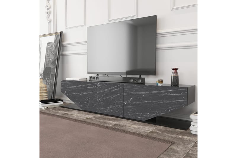 Tv-bänk Zakkum 180x45 cm - Svart - Möbler - TV- & Mediamöbler - TV bänk & mediabänk