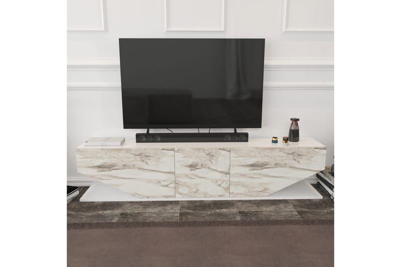 Tv-bänk Zakkum 180x45 cm - Vit - Möbler - TV- & Mediamöbler - TV bänk & mediabänk