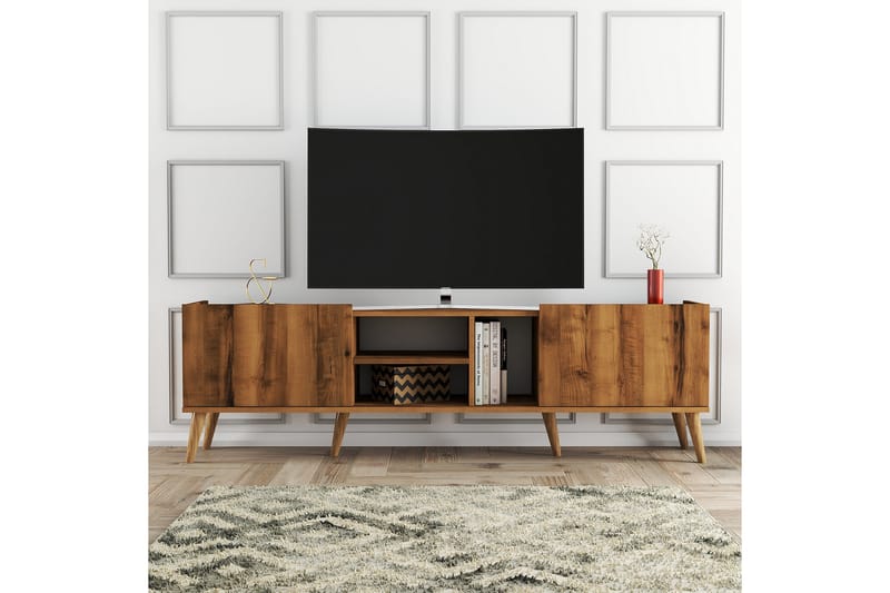 Tv-bänk Zakkum 180x52 cm - Brun - Möbler - TV- & Mediamöbler - TV bänk & mediabänk