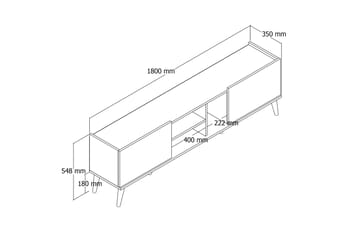 Tv-bänk Zakkum 180x52 cm - Brun - Möbler - TV- & Mediamöbler - TV bänk & mediabänk