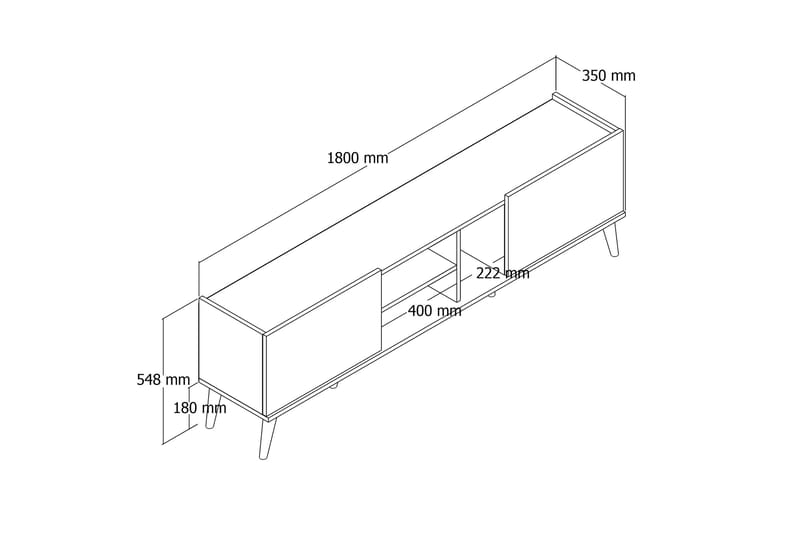 Tv-bänk Zakkum 180x52 cm - Brun - Möbler - TV- & Mediamöbler - TV bänk & mediabänk
