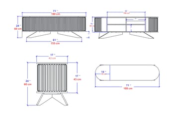 Tv-bänk Zakkum 180x60 cm - Antracit - Möbler - TV- & Mediamöbler - TV bänk & mediabänk