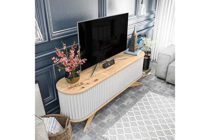 Tv-bänk Zakkum 180x60 cm - Blå - Möbler - TV- & Mediamöbler - TV bänk & mediabänk