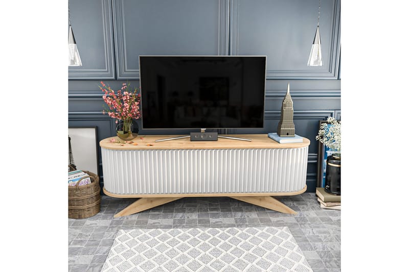 Tv-bänk Zakkum 180x60 cm - Blå - Möbler - TV- & Mediamöbler - TV bänk & mediabänk
