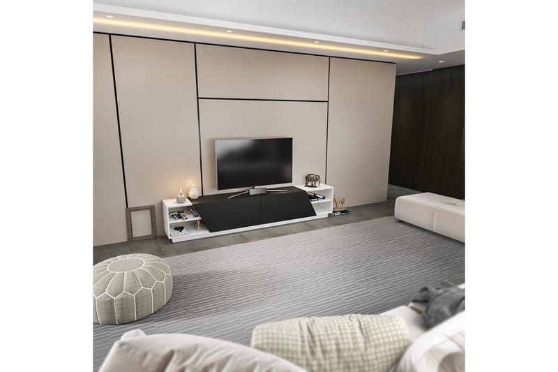 Tv-bänk Zakkum 240x47,4 cm - Vit - Möbler - TV- & Mediamöbler - TV bänk & mediabänk