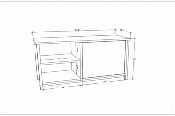 Tv-bänk Zakkum 89,6x50,8 cm - Guld - Möbler - TV- & Mediamöbler - TV bänk & mediabänk