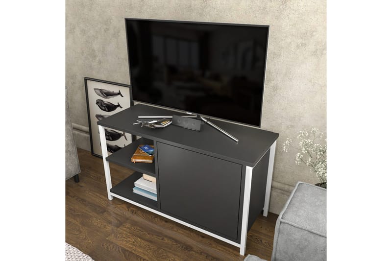 Tv-bänk Zakkum 89,6x50,8 cm - Vit - Möbler - TV- & Mediamöbler - TV bänk & mediabänk