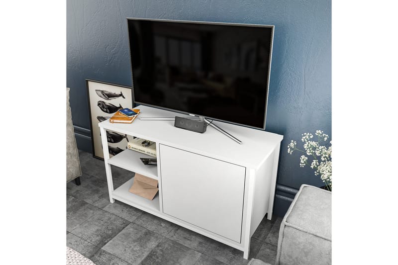 Tv-bänk Zakkum 89,6x50,8 cm - Vit - Möbler - TV- & Mediamöbler - TV bänk & mediabänk