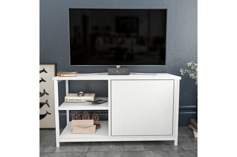 Tv-bänk Zakkum 89,6x50,8 cm - Vit - Möbler - TV- & Mediamöbler - TV bänk & mediabänk