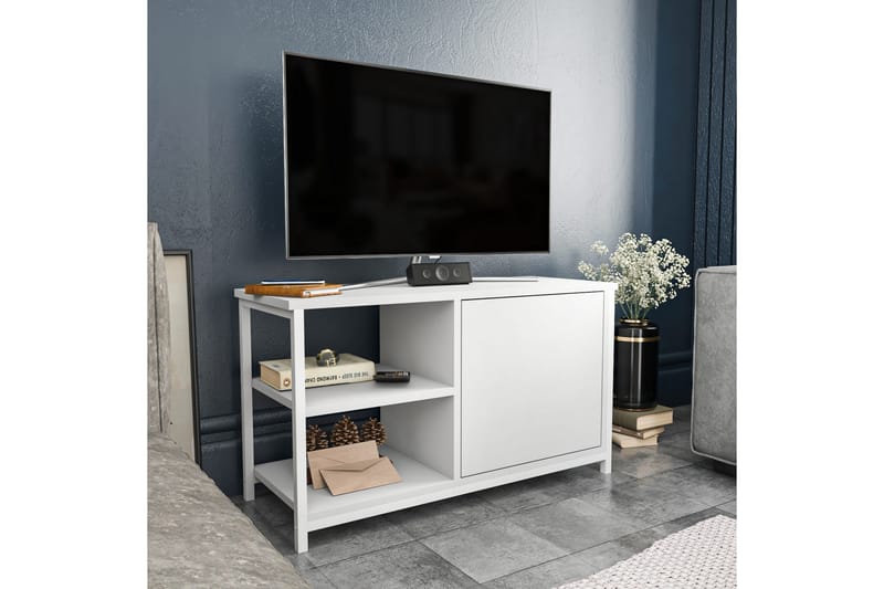 Tv-bänk Zakkum 89,6x50,8 cm - Vit - Möbler - TV- & Mediamöbler - TV bänk & mediabänk
