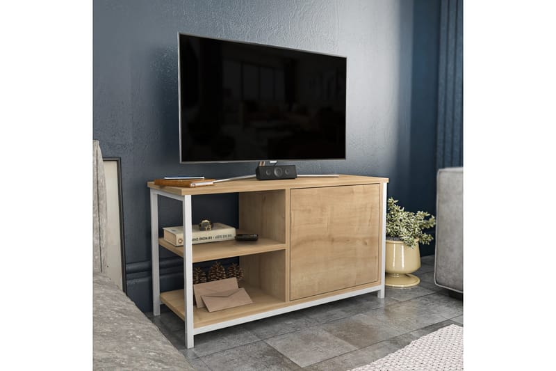 Tv-bänk Zakkum 89,6x50,8 cm - Vit - Möbler - TV- & Mediamöbler - TV bänk & mediabänk