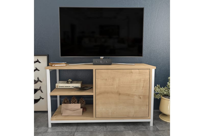 Tv-bänk Zakkum 89,6x50,8 cm - Vit - Möbler - TV- & Mediamöbler - TV bänk & mediabänk