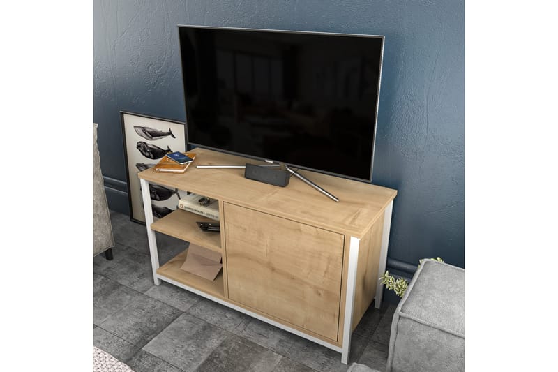 Tv-bänk Zakkum 89,6x50,8 cm - Vit - Möbler - TV- & Mediamöbler - TV bänk & mediabänk
