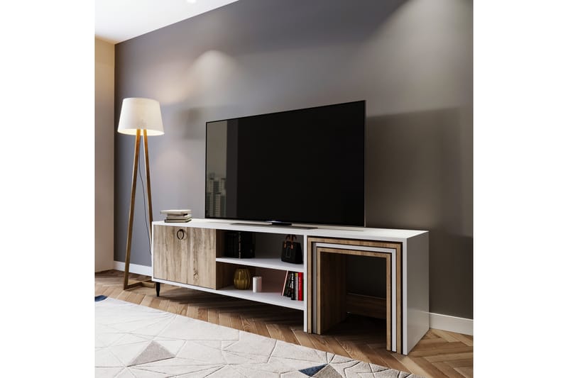 Tv-bänk Zigone 180 cm - Vit - TV bänk & mediabänk