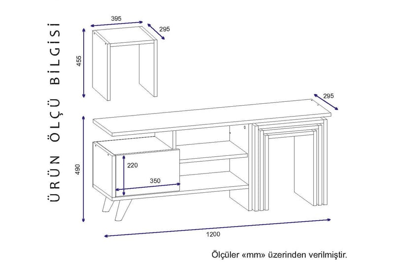 Tv-bänk Pangler 120 cm - Vit|Valnöt - Möbler - TV- & Mediamöbler - TV bänk & mediabänk