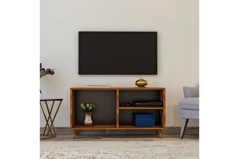 TV-Bänk Pitchford 100 cm - Valnöt - Möbler - TV- & Mediamöbler - TV bänk & mediabänk