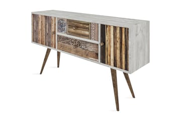TV-Bänk Patresa 122 cm - Vit|Valnöt - Möbler - TV- & Mediamöbler - TV bänk & mediabänk