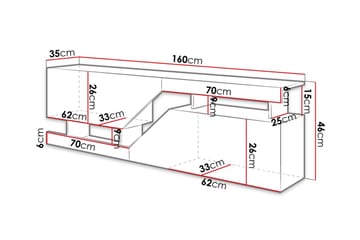 Tv-bänk Perdioni 160 cm - Natur/Vit - Möbler - TV- & Mediamöbler - TV bänk & mediabänk