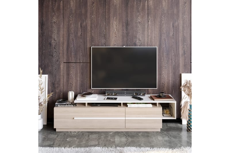 Tv-bänk Pianea 150 cm - Natur/Vit - Möbler - TV- & Mediamöbler - TV bänk & mediabänk