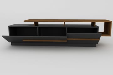 Tv-bänk Pianea 150 cm - Svart/Mörkbrun - Möbler - TV- & Mediamöbler - TV bänk & mediabänk
