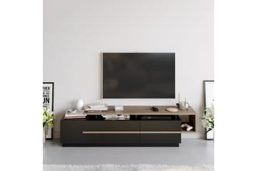 Tv-bänk Pianea 150 cm - Svart/Mörkbrun - Möbler - TV- & Mediamöbler - TV bänk & mediabänk