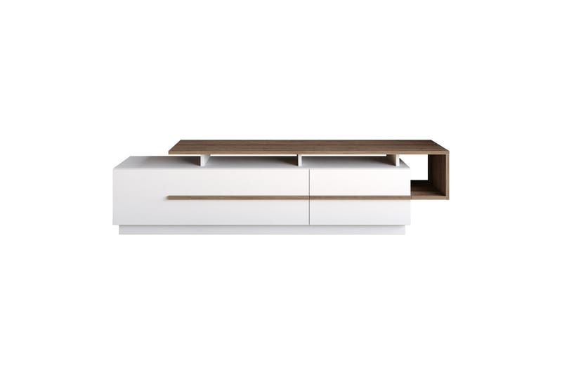Tv-bänk Pianea 150 cm - Mörkbrun/Vit - Möbler - TV- & Mediamöbler - TV bänk & mediabänk