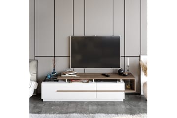 Tv-bänk Pianea 150 cm - Mörkbrun/Vit - Möbler - TV- & Mediamöbler - TV bänk & mediabänk