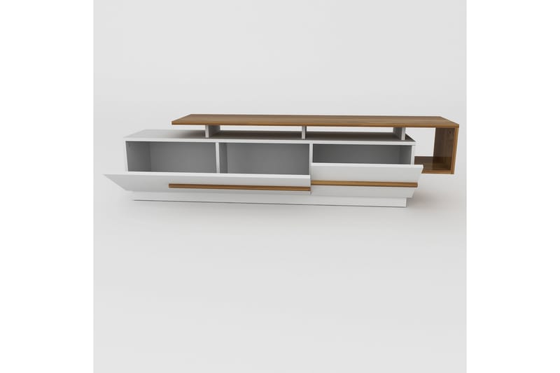 Tv-bänk Pianea 150 cm - Mörkbrun/Vit - Möbler - TV- & Mediamöbler - TV bänk & mediabänk