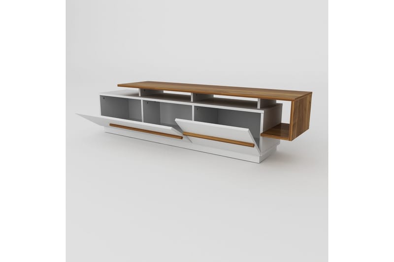 Tv-bänk Pianea 150 cm - Mörkbrun/Vit - Möbler - TV- & Mediamöbler - TV bänk & mediabänk