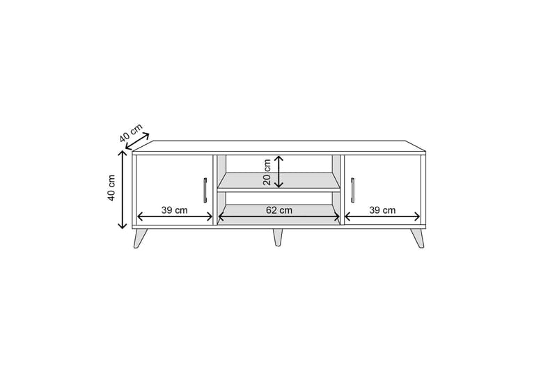 Tv-bänk Perdida 150 cm - Natur - TV bänk & mediabänk