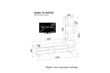 Tv-bänk/Bokhylla Crebb 149 cm - Vit - Möbler - TV- & Mediamöbler - TV bänk & mediabänk