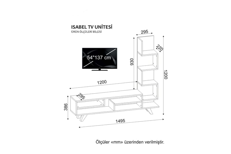 Tv-bänk/Bokhylla Crebb 149 cm - Vit - TV bänk & mediabänk