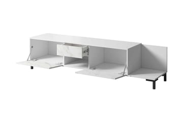 Tv Golvstående Tv Bänk 195 cm med Förvaring i Trä - Vit - Möbler - TV- & Mediamöbler - TV bänk & mediabänk