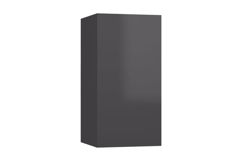TV-skåp grå högglans 30,5x30x60 cm spånskiva - Grå - TV bänk & mediabänk