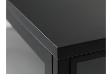 Umbri Golvstående Tv Bänk 132 cm med Förvaring i Metall och Glas - Svart - Möbler - TV- & Mediamöbler - TV bänk & mediabänk