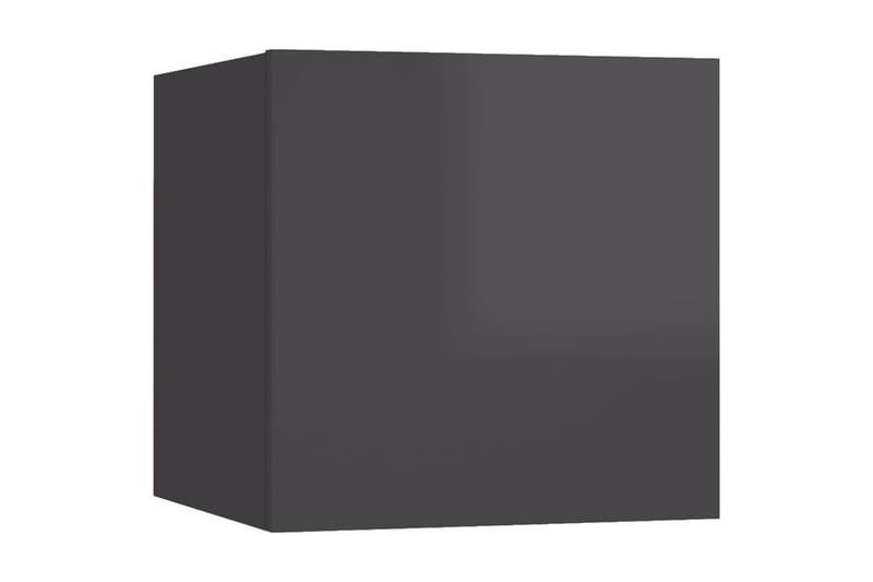 Väggmonterade tv-skåp 4 st grå högglans 30,5x30x30 cm - Grå - TV bänk & mediabänk