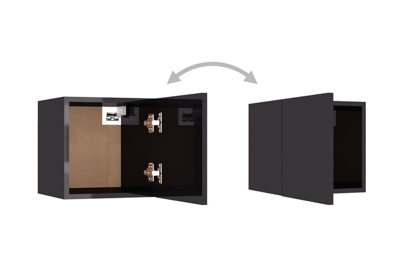 Väggmonterade tv-skåp 4 st grå högglans 30,5x30x30 cm - Grå - TV bänk & mediabänk
