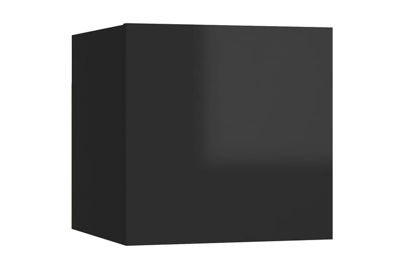 Väggmonterade TV-skåp 4 st svart högglans 30,5x30x30 cm - Svart - TV bänk & mediabänk