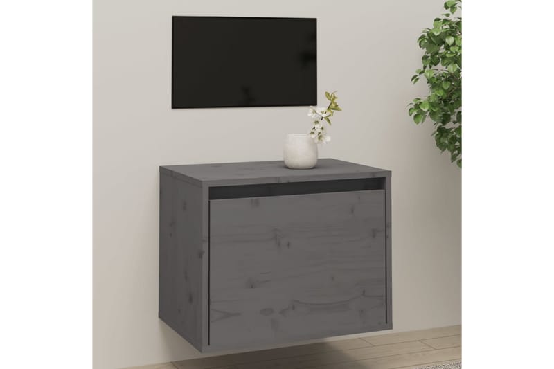 Väggskåp 45x30x35 cm massiv furu grå - Grå - TV bänk & mediabänk