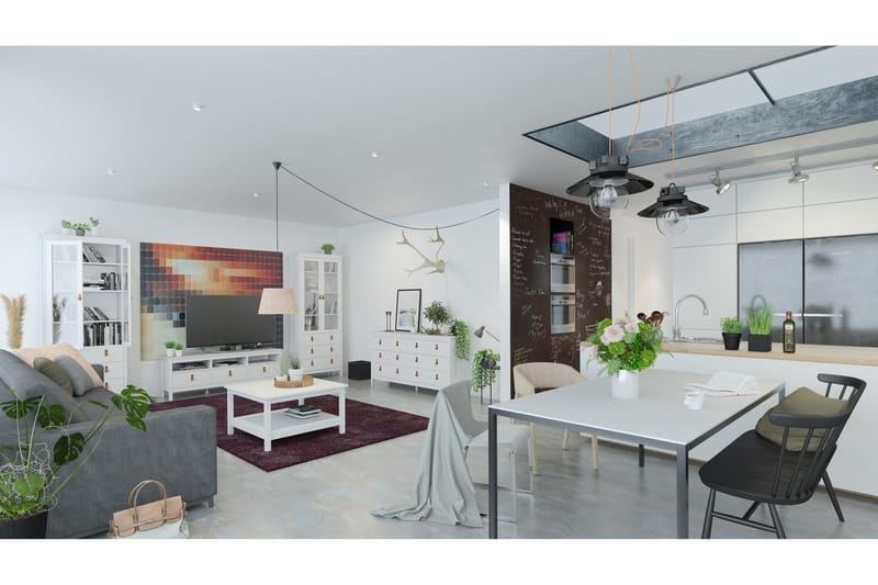 Vallvidera Tv-bänk 151 cm - Vit/Natur - Möbler - TV- & Mediamöbler - TV bänk & mediabänk