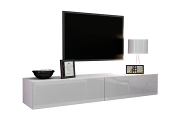 Vasil TV-bänk 180 cm - Vit/Vit Högglans - Möbler - TV- & Mediamöbler - TV bänk & mediabänk